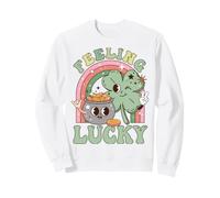 Feeling Lucky Four Leaf Clover Irish Luck Humor Sudadera