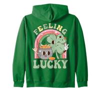 Feeling Lucky Four Leaf Clover Irish Luck Humor Sudadera con Capucha