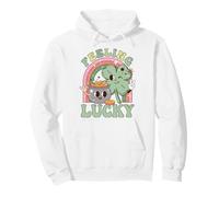 Feeling Lucky Four Leaf Clover Irish Luck Humor Sudadera con Capucha