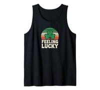 Feeling Lucky Retro Casino Humor St Patricks Day Vibes Camiseta sin Mangas