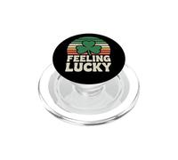 Feeling Lucky Retro Casino Humor St Patricks Day Vibes PopSockets PopGrip para MagSafe