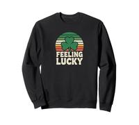 Feeling Lucky Retro Casino Humor St Patricks Day Vibes Sudadera