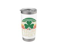 Feeling Lucky Retro Casino Humor St Patricks Day Vibes Vaso térmico de acero inoxidable de doble pared