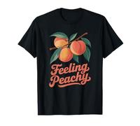 Feeling Peachy Funny Fruit Summer Retro Vibes tee Camiseta