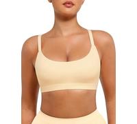 FeelinGirl Sujetador sin Aros sin Relleno - Bralette Cómodo Transpirable con Tirantes Anchos Ajustables Crema S