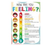 Feelings Chart for Kids Poster, Social Emotional Learning SEL Emotions Chart for Classroom, Calm Down Corner Supplies for Preschool Kindergarten Decor(Framed,12x18inch(30x45cm))