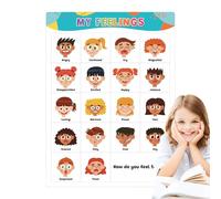 Feelings Chart - Póster interactivo de sentimientos para niños con pantalla de emociones, suministros de esquina para el aprendizaje emocional, carteles de salud mental en preescolar, escuela en casa