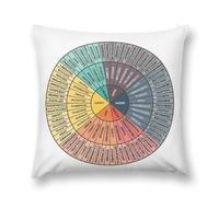 Feelings Wheel Chart Therapy Circle of Emotions - Fundas de cojín cuadradas decorativas para el hogar, dormitorio, funda de cojín cuadrada de 18 x 18 pulgadas, rueda de emociones, sentimientos,