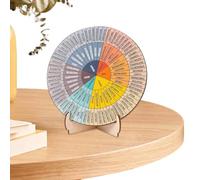 Feelings Wheel Emotions Chart - Round Wooden Emotion Wheel with Stand | 15x15cm Health Decor Tool for Windowsill Shelf TV Cabinet, Lightweight 55g Emotional Awareness Home Office