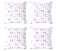 feelingyou Acuarela Bowknot Funda de Cojín 45 x 45 cm Púrpura Kawaii Flor Amor Punto Impresión Funda de Cojín para Adolescentes Princesa Romántica Pintada a Mano Estilo Sofá Cojín Fundas