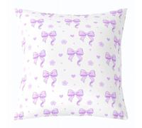 feelingyou Acuarela Bowknot Funda de cojín, 45 x 45 cm Púrpura Kawaii Flor Amor Punto Impresión Funda de Cojín para Niños Romántica Princesa Pintada a Mano Funda de Cojín Estilo Funda de Almohada