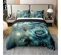 feelingyou Acuarela rosa flores 100% algodón natural edredón tamaño S día de San Valentín mariposa rústico casa de campo estilo ropa de cama conjunto 3D floral paisaje natural cubierta cubierta 2pcs