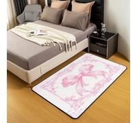 feelingyou Alfombra de salón de 100 x 150 cm, estilo barroco victoriano, alfombra para niños, adolescentes, princesa soñada, rosa y blanco, alfombrilla de interior, decoración del hogar