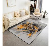 feelingyou Alfombra de salón de tigre, 100 x 150 cm, acuarela, tigre, área de dormitorio, alfombra para niños, adolescentes, animales salvajes, alfombra de interior, decoración del hogar