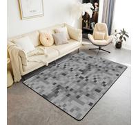 feelingyou Bloques cuadrados de patchwork alfombra de sala de estar 100 x 150 cm videojuegos dibujos animados gamepad dormitorio alfombra para niños adolescentes ejército camuflaje juego gris alfombra