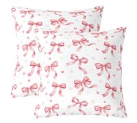 feelingyou Bonita corbata lanzar fundas de almohada juego de 2,50 x 50 cm adorable flor dibujada a mano Bowknot círculo geométrico funda de cojín princesa flores amor decoración cubierta de cojín para