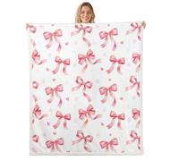 feelingyou Bonita manta de tiro, tamaño Queen Adorable flor dibujada a mano Bowknot círculo geométrico cama tiro para adultos princesa flores amor decoración del hogar para cama