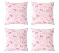feelingyou Bowknot Funda de cojín 40 x 40 cm Soñadora Corbata Flor Amor Patrón de Tirar Funda de Cojín para Niños Pintado a Mano Estilo Cojín Sofá Fundas