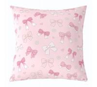 feelingyou Bowknot Funda de cojín, 50 x 50 cm, hermosa corbata de ensueño, flor, patrón de amor, funda de cojín, estilo pintado a mano, funda de cojín para sofá