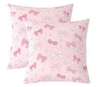 feelingyou Bowknot Fundas de Cojín Juego de 2,60 x 60 cm Soñadora Hermosa Corbata Flor Patrón Amor Funda de Cojín Estilo Pintado a Mano Funda de Cojín para Sofá