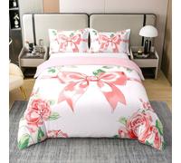 feelingyou Bowknot naranja 100% algodón natural edredón tamaño S acuarela rosa pétalos ropa de cama conjunto niña romántica corbata cubierta de manta, 2pcs