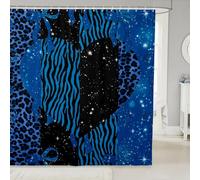 feelingyou Cortina de ducha de piel de guepardo salvaje tamaño M granja rayas geométricas cortina de baño para niños corazones repartidos Kawaii Bowknot lujo estética baño accesorios con gancho