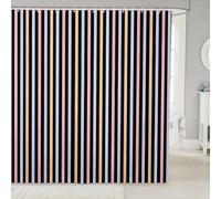 feelingyou Cortina de ducha de rayas geométricas tamaño L líneas coloridas cortinas de baño decorativas simples para niños estilo minimalista moderno cortina de baño impermeable con 12 ganchos