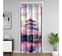 feelingyou Cortina de puerta de flores de cerezo, 132 x 203 cm, acuarela, flores rosadas japonesas, cortinas para niños, escenarios tradicionales, cortinas de puerta, para separación de habitaciones