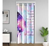feelingyou Cortina de puerta de mariposa 132 x 203 cm pastel citas inspiradoras cortinas de puerta para niños niñas sueños cortinas para separación de espacio