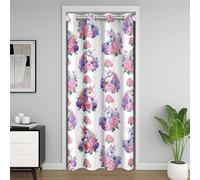 feelingyou Cortina de puerta de unicornio, 106 x 213 cm, arco iris, unicornios, flores, cortina para niños, estética, soñadora, para la privacidad