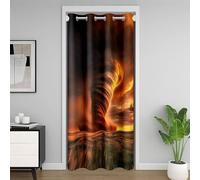 feelingyou Cortina dorada para puerta Tornado, 106 x 203 cm, desastre natural, cortinas para niños, nubes, puesta de sol, cortinas para la privacidad
