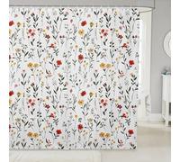 feelingyou Cortinas de ducha para niños, cortinas de baño botánico de jardín de hojas, cortina de baño botánica de moda, decoración del hogar de moda floral, cortinas impermeables verdes blancas, 12