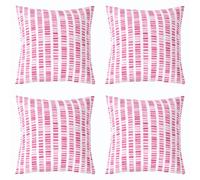 feelingyou Cuadrado Rejilla Niños Lanzar Funda de Cojín, Cuadrado Abstracto Doble Caras, Arte Moderno Moda Rosa Cama Sofá Funda de Cojín, 4 Paquetes 50 x 50 cm