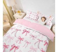 feelingyou Cute Bow Knot Edredón Set S Tamaño S Princess Butterfly Knot Dreamy Kids, Girly Bow Coquette Estética Decoración de Habitación Cubierta de Edredón Rosa, 1 Funda de Almohada (sin Cubierta)