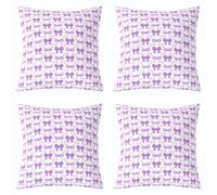 feelingyou Cute Bow Knot Kids Lanzar Cojín Cubierta, Lazo Coquette Estética Doble Caras, Dibujos Animados Mariposa Nudo Púrpura Cama Sofá Funda de Cojín, 4 Paquetes 50x50cm