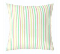 feelingyou Funda de cojín de color amarillo verde y rosa con líneas de 60 x 60 cm, rayas coloridas para niños, estilo minimalista, decoración moderna para sala de estar sofá
