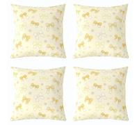 feelingyou Funda de cojín de lazo 40 x 40 cm, linda moda para niñas, lazo, flor, amor, impresión, funda de cojín para niños, dibujada a mano, estilo princesa