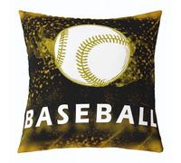 feelingyou Funda para cojín de béisbol para niños, 50 x 50 cm, para oficina, salón, color amarillo, graffiti neón, funda negra para sofá, impresión reversible