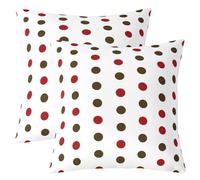 feelingyou Fundas de cojín con lunares rojos y marrones, fundas de cojín para niños, diseño de lunares, diseño de lunares, minimalismo, para calentar el hogar, sofá, 40 x 40 cm, juego de 2