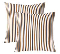 feelingyou Fundas de cojín de rayas grises marrones 60 x 60 cm juego de 2 líneas simples decoración fundas de almohada para niños vintage rayas minimalismo fundas de almohada para sofá dormitorio