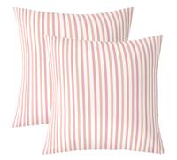 feelingyou Fundas de cojín de rayas rosas líneas minimalismo fundas de almohada para niños simples rayas impresión decoración fundas de almohada para cama coche oficina 50 x 50 cm juego de 2