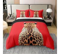 feelingyou Guepardo africano 100% algodón natural edredón tamaño M leopardo estampado safari animal niños ropa de cama moderna lujo cubierta 2pcs