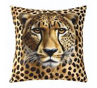 feelingyou Guepardo salvaje niños tirar cojín cubierta, leopardo de la vida silvestre africana doble cara, animales de safari tropical, amarillo negro cama sofá sofá funda de cojín, 1 paquete de 55 x