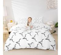 feelingyou Juego de edredón infantil de cráneo de vaca tamaño S, vaquero occidental tribal étnico, decoración rústica de la habitación de la cabina, blanco negro 02 cubierta de edredón, 1 funda de