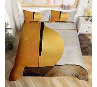 feelingyou Juego de funda nórdica de estilo nórdico de mármol, funda nórdica estética abstracta para niñas adolescentes, dormitorio decorativo, lámina dorada boho chic, funda de edredón de poliéster