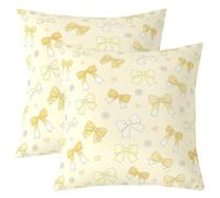 feelingyou Juego de fundas de almohada de 2,45 x 45 cm, lindas y modernas para niñas, lazo, flor, amor, impresión, funda de cojín para niños, dibujada a mano, estilo princesa