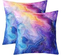 feelingyou Juego de fundas de almohada de piedra de mármol de 2,55 x 55 cm ombre líquido trippy líquido funda de cojín para adultos gitano arte abstracto cubierta de almohada