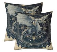 feelingyou Juego de fundas de cojín 3D retro de 2,50 x 50 cm, estilo étnico exótico, cielo estrellado, decoración de cojín geométrico, retro, con estampado de círculos, funda de cojín para sofá