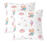 feelingyou Juego de fundas de cojín de dibujos animados de perro de 2,40 x 40 cm, diseño de hielo dulce para adolescentes y niños, diseño de dragón con diamantes y corazones