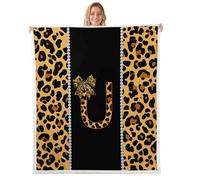 feelingyou Letra inicial U tirando manta, tamaño de lanzamiento, estampado de leopardo, cama para adolescentes, gepardo africano, decoración del hogar para sofá